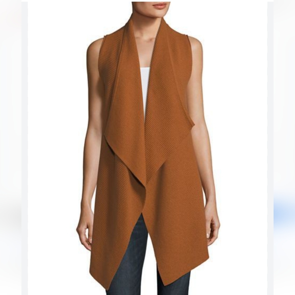 New Neiman Marcus Cashmere CollectionVariegated Ribbed Cashmere Soft Vest sz S.